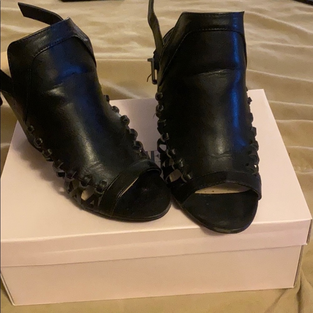 Black Caged Booties